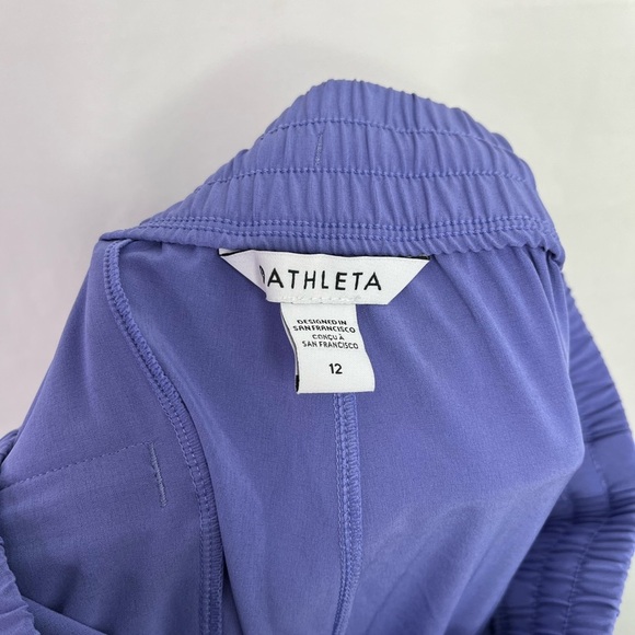 Athleta Women’s Purple Pants Hidden Zip Drawstring Elastic Waistband Size 12 - Picture 2 of 7